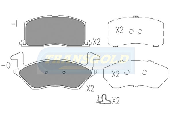 Brake Pads Front Fits Toyota Starlet Np80 1.5L 90- TG1314N - Transgold | Universal Auto Spares