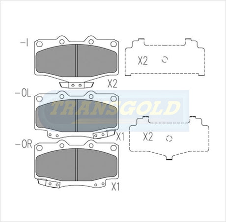 Brake Pads Front Fits Toyota Prado 4WD V6 7/96 TG1323N - Transgold | Universal Auto Spares