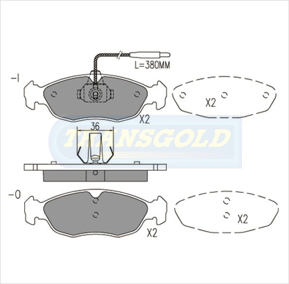 Brake Pads Front Fits Peugeot 300 Series 306 Xr,Xt,1.8,2.0 10/94 On TG1339N - Transgold | Universal Auto Spares
