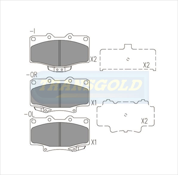 Brake Pads Front Fits Toyota 4 Runner Vzn30 V6 '93-96 TG1346N - Transgold | Universal Auto Spares