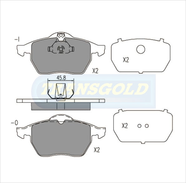 Brake Pads Front Fits Holden Vectra 1997-03 TG1351N - Transgold | Universal Auto Spares