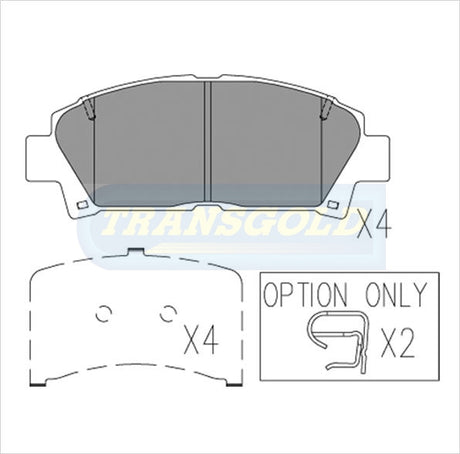 Brake Pads Front Fits Toyota Mr2 2D Coupe '94 On TG1352N - Transgold | Universal Auto Spares