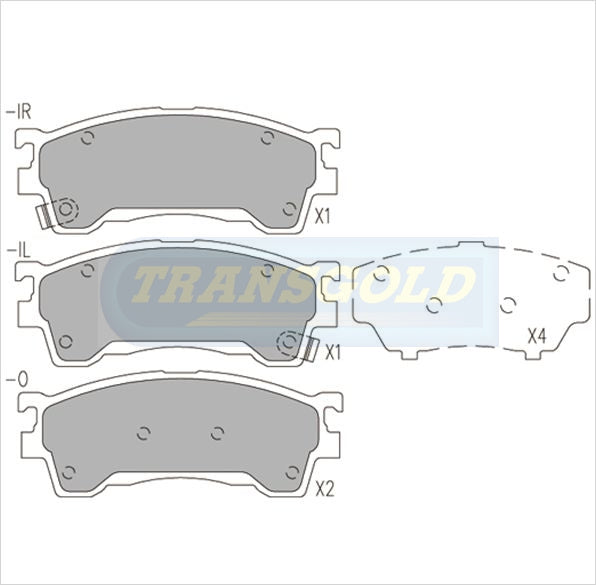 Brake Pads Front Fits Kn Laser/Mazda Astina '98 0n TG1362N - Transgold | Universal Auto Spares