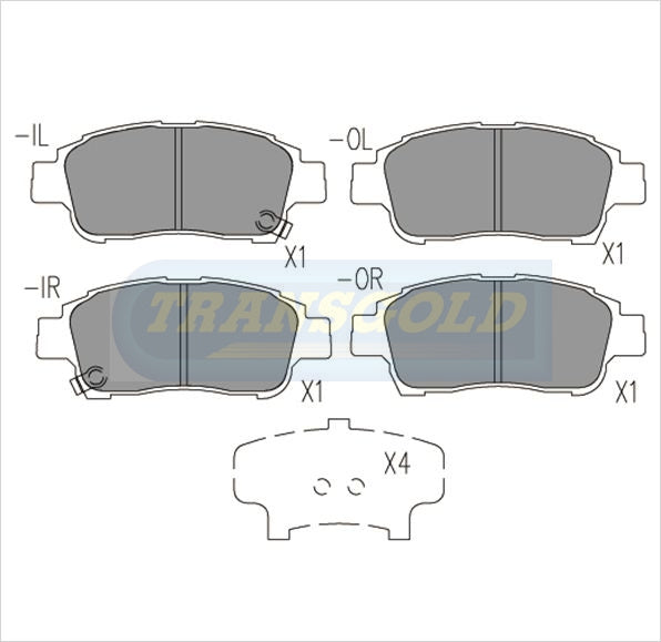 Brake Pads Front Fits Toyota Echo '99 On TG1378 - Transgold | Universal Auto Spares