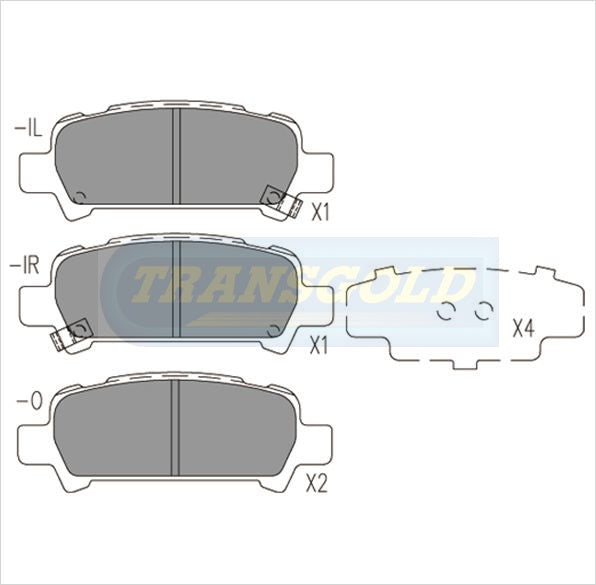 Brake Pads Rear Fits Subaru Forester, Impreza, Liberty, Outback '97 On TG1379 - Transgold | Universal Auto Spares
