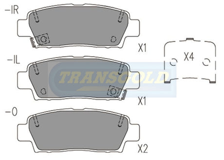 Brake Pads Rear Fits Toyota Avalon July 2000 On TG1384N - Transgold | Universal Auto Spares