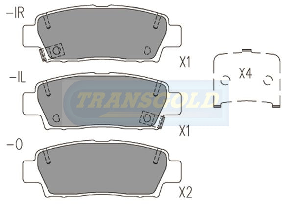 Brake Pads Rear Fits Toyota Avalon July 2000 On TG1384N - Transgold | Universal Auto Spares