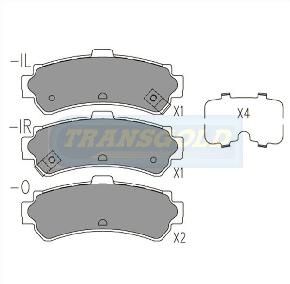 Brake Pads Front Fits Nissan Sentra1.6 (USA) 1995-99 Rear, 200sx-r 95-99 TG1411N - Transgold | Universal Auto Spares