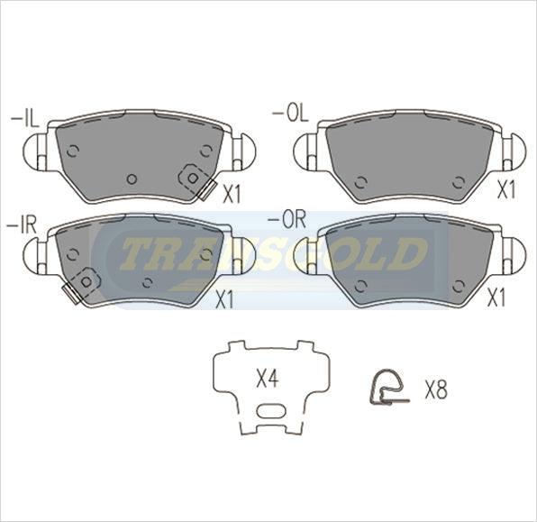 Brake Pads Rear Fits Holden Astra Ts Cd 5D 1.8 Sep 1998 On TG1425N - Transgold | Universal Auto Spares