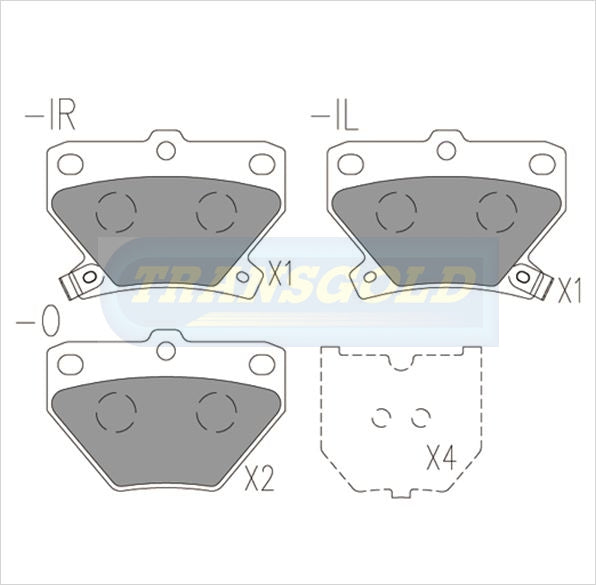 Brake Pads Front Fits Toyota Rav4 Aca20R, 21R Cruiser Wagon Jul 00 On TG1429N - Transgold | Universal Auto Spares