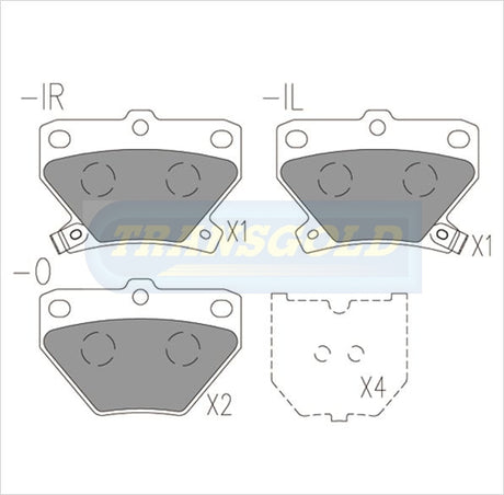 Brake Pads Front Fits Toyota Rav4 Aca20R, 21R Cruiser Wagon Jul 00 On TG1429N - Transgold | Universal Auto Spares