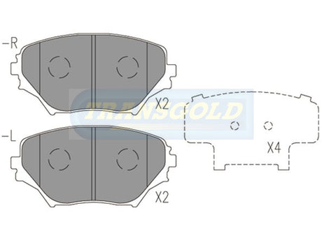 Brake Pads Front Fits Toyota Rav4 Aca20R,21R Cruiser Wagon Jul 00 On TG1432N - Transgold | Universal Auto Spares
