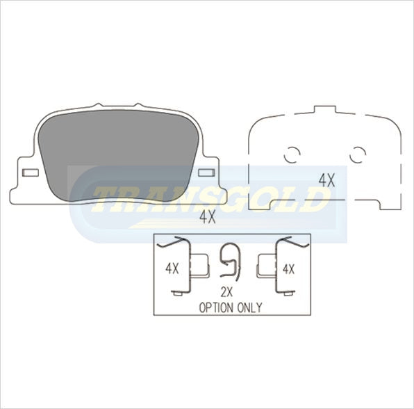 Brake Pads Rear Fits Toyota Prius 8/04-6/09, Camry 8/99-9/01 TG1434 - Transgold | Universal Auto Spares
