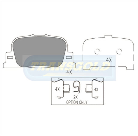 Brake Pads Rear Fits Toyota Prius 8/04-6/09, Camry 8/99-9/01 TG1434 - Transgold | Universal Auto Spares