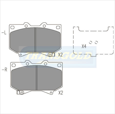Brake Pads Front Fits Toyota Tundra Tundra (USA) 99-03 TG1438N - Transgold | Universal Auto Spares