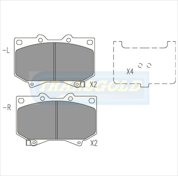 Brake Pads Front Fits Toyota Tundra Tundra (USA) 99-03 TG1438N - Transgold | Universal Auto Spares