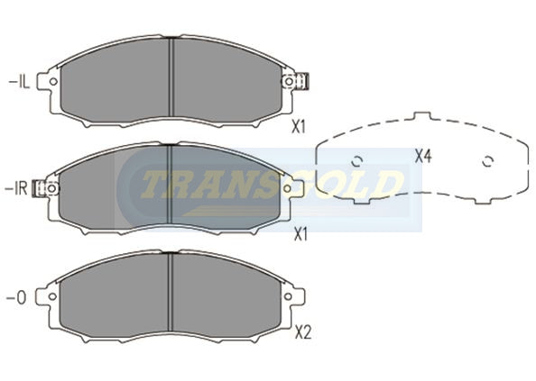 Brake Pads Front Fits Nissan Xterra (USA), Navara Diesel 2000 On- (TG3048G) TG1439N - Transgold | Universal Auto Spares