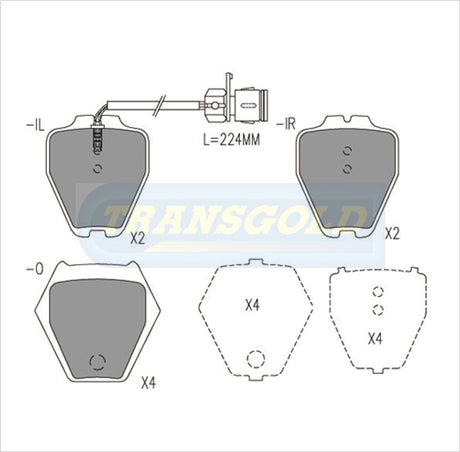 Brake Pads Front Fits Audi S4,A8,A6,100 TG1443N - Transgold | Universal Auto Spares