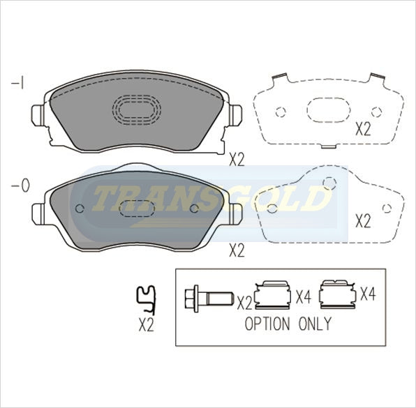 Brake Pads Front Fits Holden Barina Xc 1.4L Feb 01-On TG1471N - Transgold | Universal Auto Spares