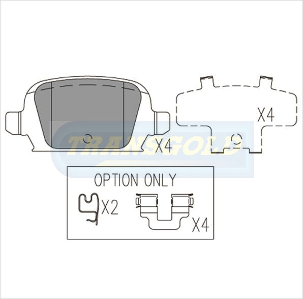 Brake Pads Rear Fits Holden Barina Xc 1.4L Feb 01-On TG1472N - Transgold | Universal Auto Spares