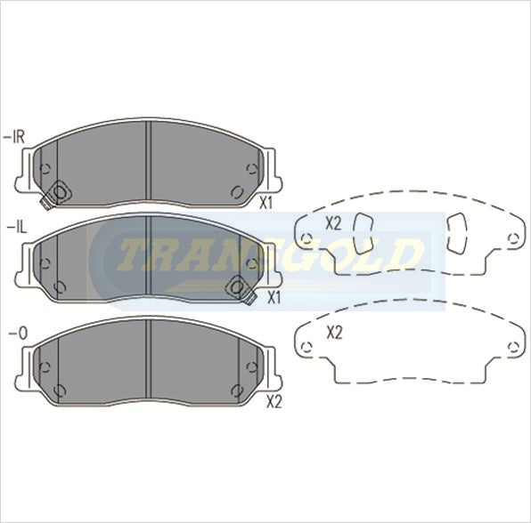 Brake Pads Front Fits Toyota Camry 4 & 6 Cyl- Sept 02 On TG1474N - Transgold | Universal Auto Spares
