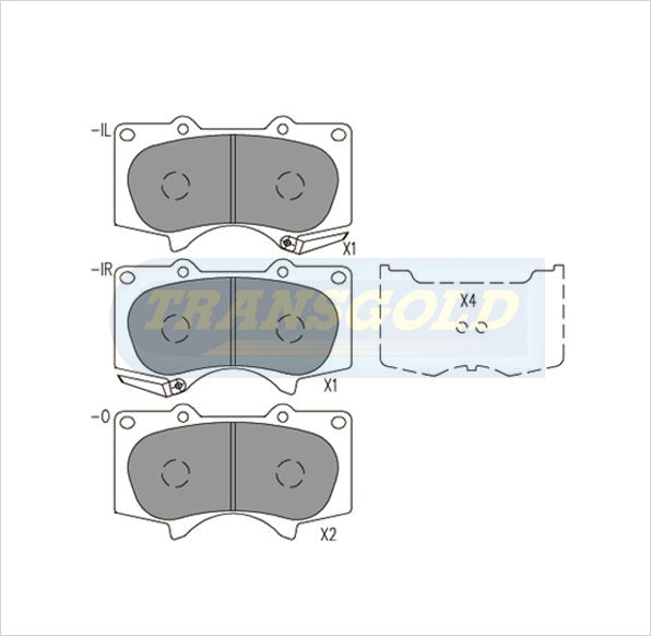Brake Pads Front Fits Toyota Prado 03-on Rzj120R 2.7L TG1482N - Transgold | Universal Auto Spares