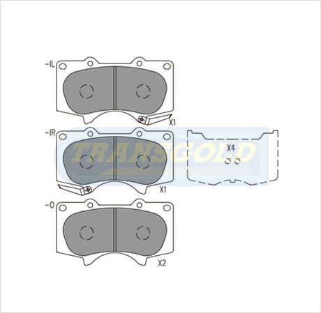 Brake Pads Front Fits Toyota Prado 03-on Rzj120R 2.7L TG1482N - Transgold | Universal Auto Spares