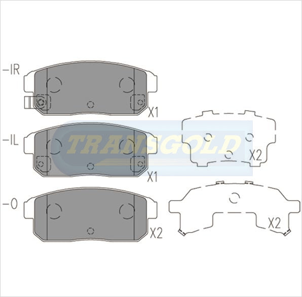 Brake Pads Rear Fits Nissan Maxima J31 St-L Sedan 2003 On TG1493N - Transgold | Universal Auto Spares
