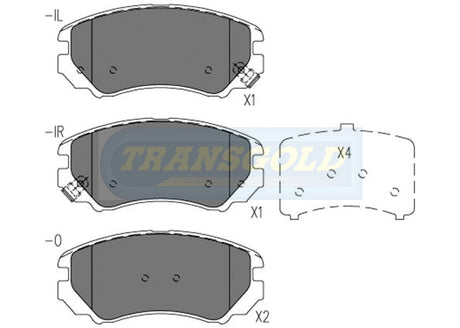 Brake Pads Front Fits Hyundai Tiburon 2002 On TG1504N - Transgold | Universal Auto Spares