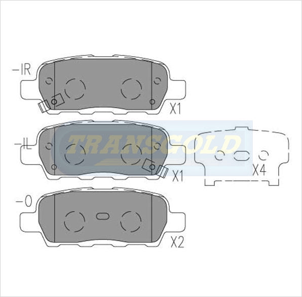 Brake Pads Rear Fits Nissan X-trail Wagon 2.4L 2001 On TG1509N - Transgold | Universal Auto Spares