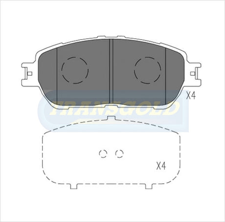 Brake Pads Front Fits Toyota Tarago 03-On TG1519N - Transgold | Universal Auto Spares