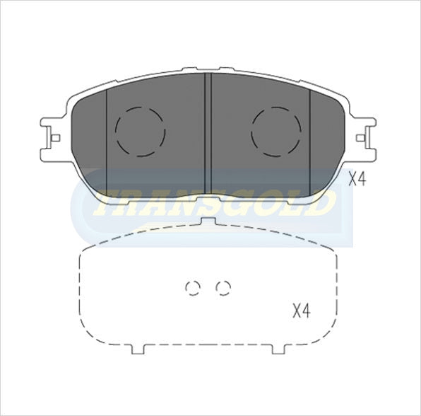 Brake Pads Front Fits Toyota Tarago 03-On TG1519N - Transgold | Universal Auto Spares