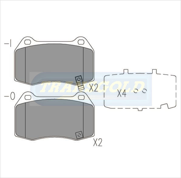 Brake Pads Front Fits Nissan 350Z Z33, Skyline 90-01 R32-34 Brembo TG1520N - Transgold | Universal Auto Spares