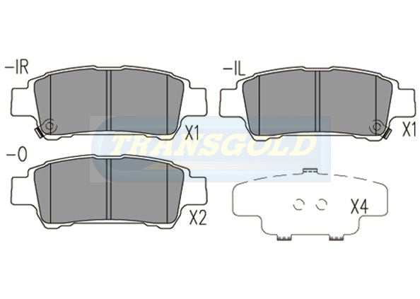 Brake Pads Rear Fits Toyota Tarago 2003 On DB1660 TG1660N - Transgold | Universal Auto Spares