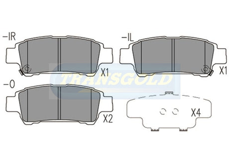 Brake Pads Rear Fits Toyota Tarago 2003 On DB1660 TG1660N - Transgold | Universal Auto Spares