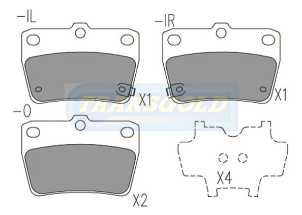 Brake Pads Rear Fits Toyota Rav4 00-03 TG1680N - Transgold | Universal Auto Spares