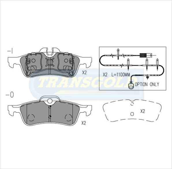 Brake Pads Rear Fits Mini Cooper 2004, On, 2006, On 1.6L TG1687N - Transgold | Universal Auto Spares