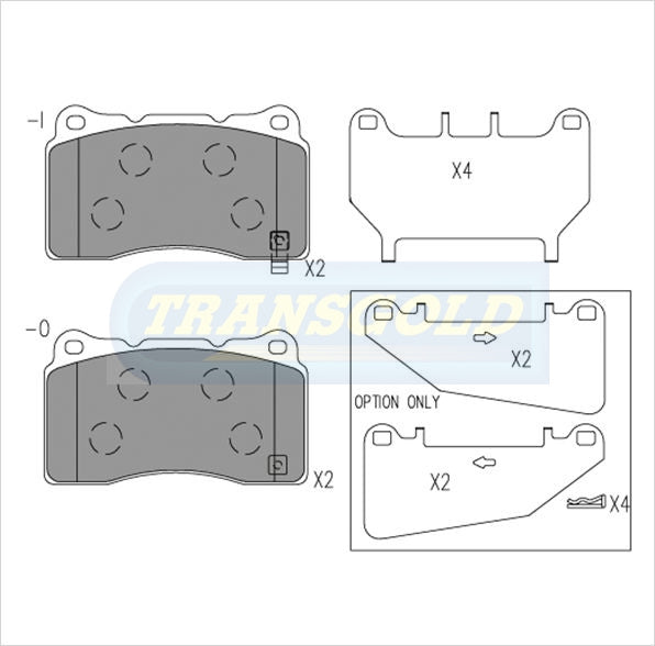 Brake Pads Front Fits Volvo S60 02-on 2.5L,S70R 04-on 2.4L Sedan,V70 09/00-05/05 2.4se 5D Wagon TG1695N - Transgold | Universal Auto Spares
