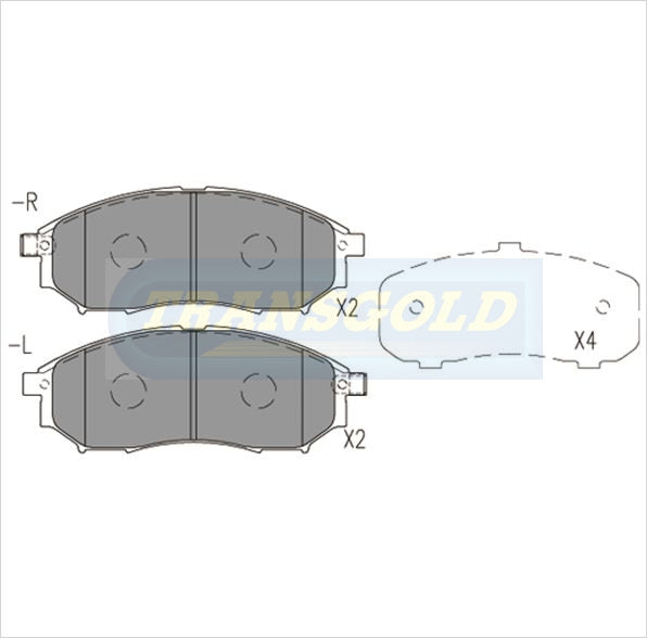 Brake Pads Front Fits Nissan Navara D40 TG1696N - Transgold | Universal Auto Spares