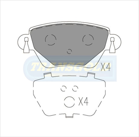 Brake Pads Rear Fits Ford Mondeo 00-05, Jaguar X Type 01-now TG1697N - Transgold | Universal Auto Spares