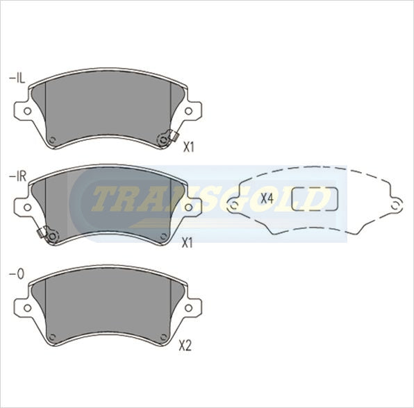 Brake Pads Front Fits Toyota Corolla 12/01-on Zzei22R (South Africa) TG1714N - Transgold | Universal Auto Spares