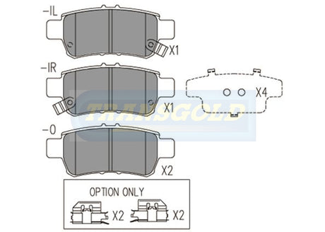 Brake Pads Rear Fits Honda Odyssey 2005-On DB1721 TG1721 - Transgold | Universal Auto Spares