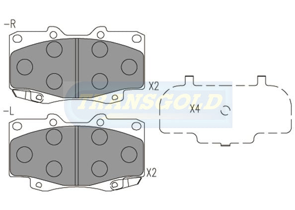 Brake Pads Front Fits Toyota Hilux 2005-on Ggn25/Kun26 TG1739N - Transgold | Universal Auto Spares