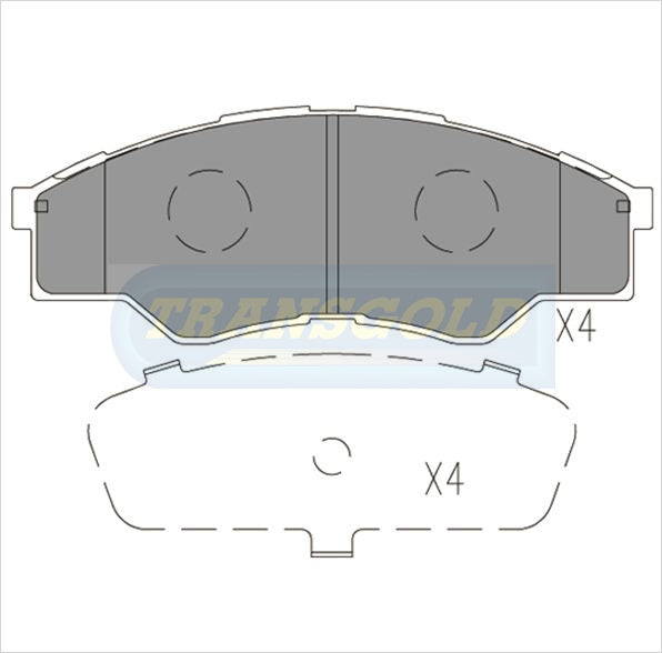 Brake Pads Front Fits Toyota Hilux 2005-On TG1741N - Transgold | Universal Auto Spares