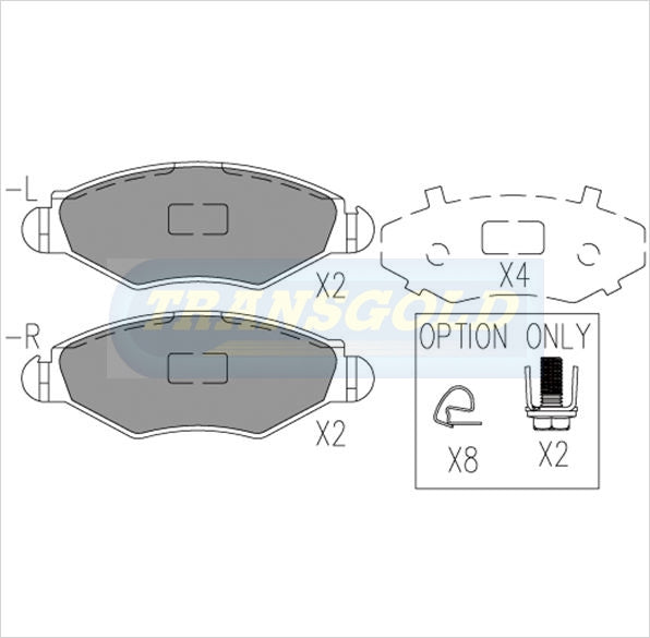 Brake Pads Front Fits Peugeot 206 Series 2001-On DB1757 TG1757 - Transgold | Universal Auto Spares