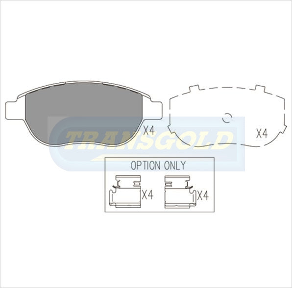 Brake Pads Front Fits Peugeot 307 2003-On DB1758 TG1758N - Transgold | Universal Auto Spares
