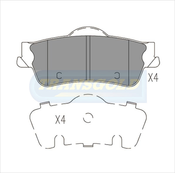 Brake Pads Rear Fits Holden Commodore VE 2005-On DB1766 TG1766N - Transgold | Universal Auto Spares