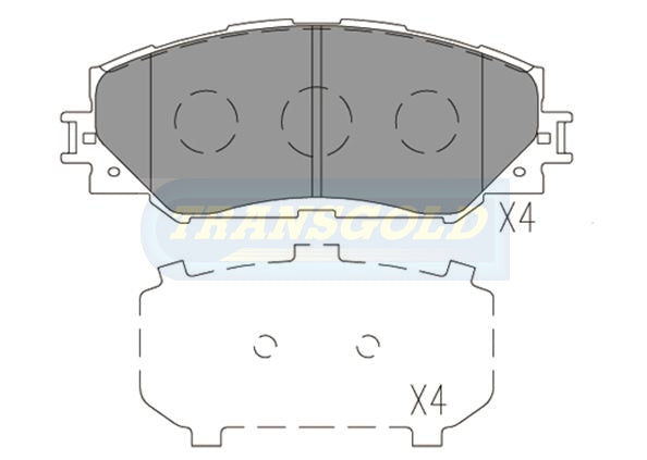 Brake Pads Front Fits Toyota Rav 4 2.2L,2.4L 2006-On TG1802N - Transgold | Universal Auto Spares
