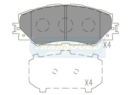 Brake Pads Front Fits Toyota Rav 4 2.2L,2.4L 2006-On TG1802N - Transgold | Universal Auto Spares