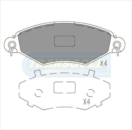 Brake Pads Front Fits Peugeot 206 Seriesall Exc.2.0,2.0Gt 98-00, Renault Kangoo 1.8fwd 04-Now TG1806N - Transgold | Universal Auto Spares